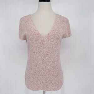 Chelsea 28 Revolve Knit V-Neck Sweater Plunge Top Size Medium Pink Chelsea28